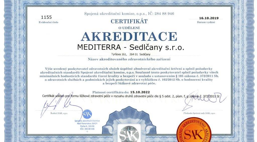 Reakreditační šetření SAK