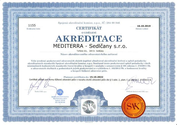 Reakreditační šetření SAK